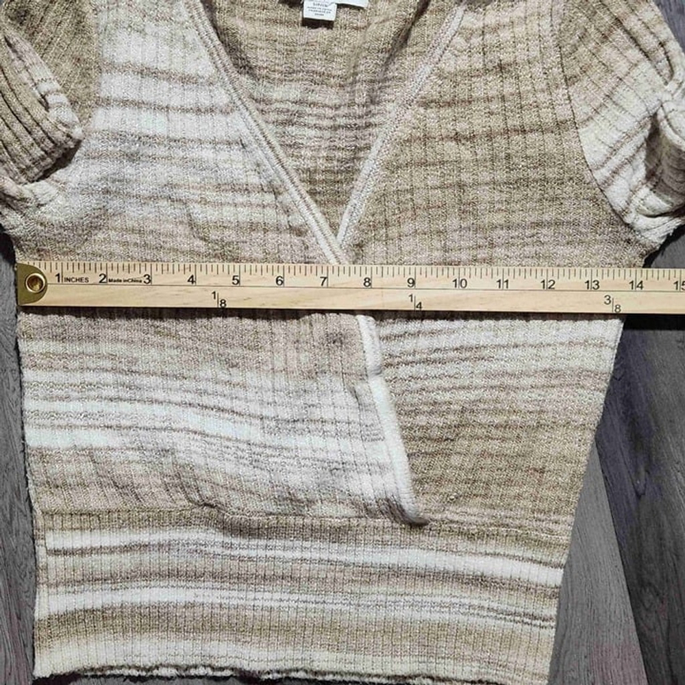 American Eagle Tan Striped Sweater Small HD4829 - Picture 6 of 7